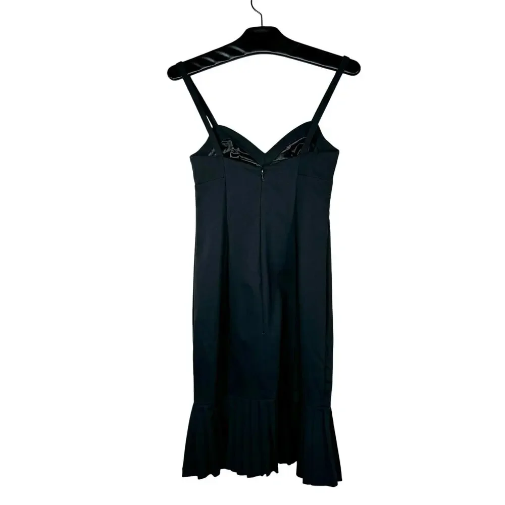 Express Design Studio Black Pleated Hem Dress 0 NWOT